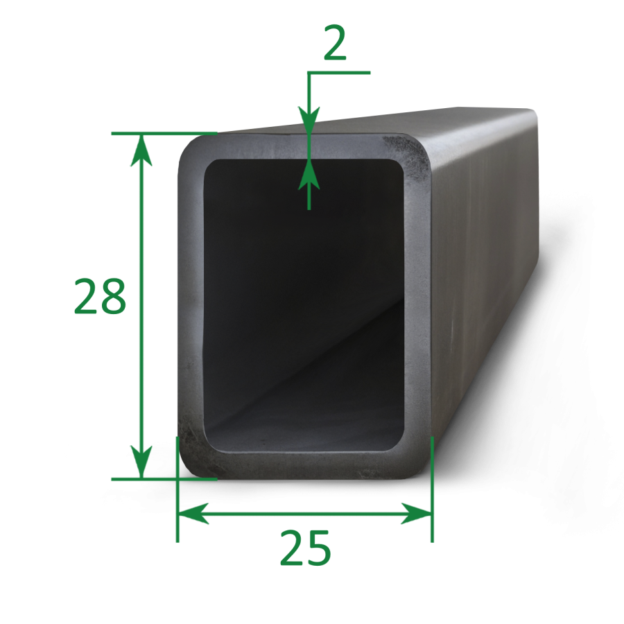 Труба профильная прямоугольная 28x25x2