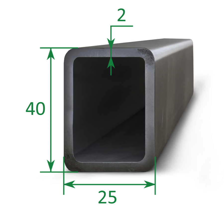 Труба профильная прямоугольная 40x25x2
