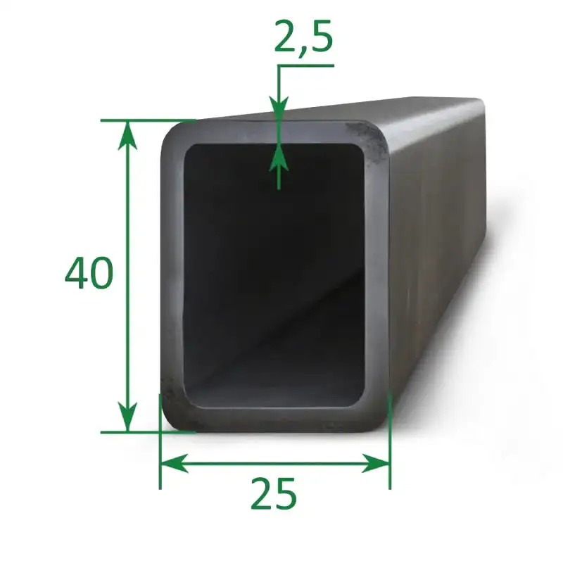 Труба профильная прямоугольная 40x25x2.5