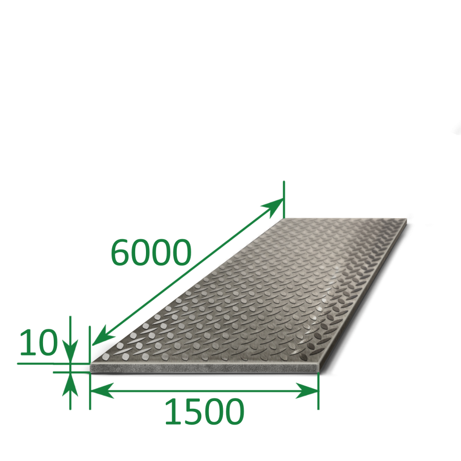 Лист рифленый чечевица 10х1500х6000