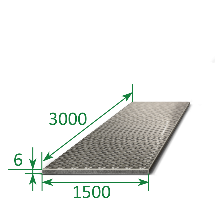 Лист рифленый ромб 6х1500х3000