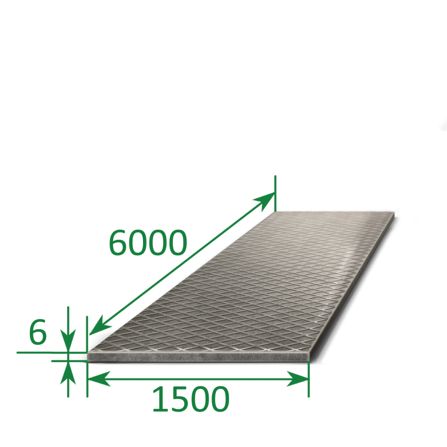 Лист рифленый ромб 6х1500х6000