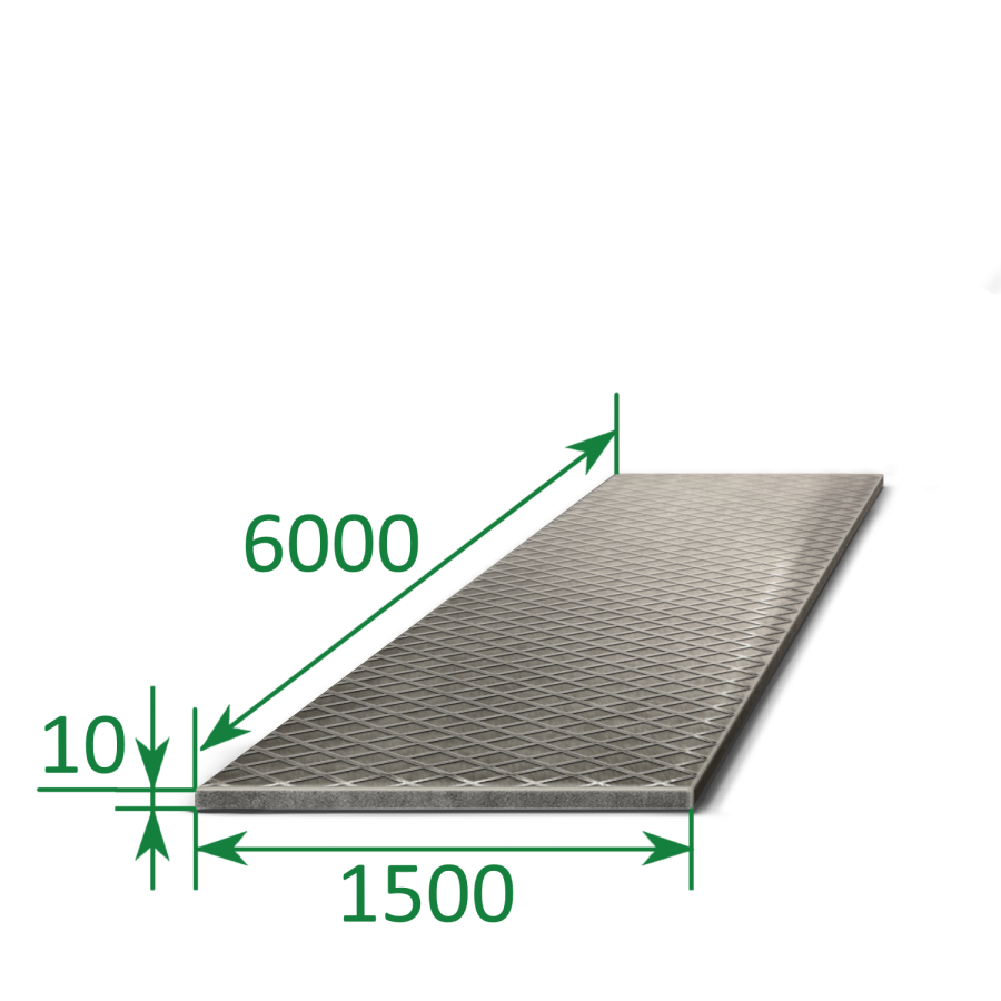 Лист рифленый ромб 10х1500х6000