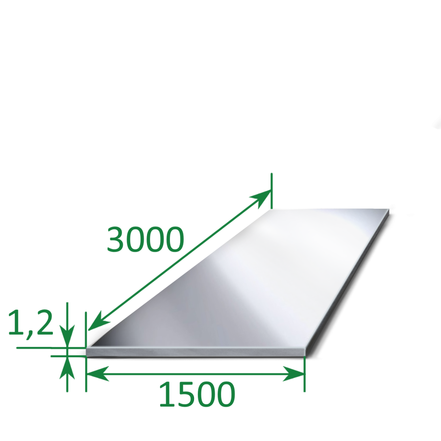 Лист нержавеющий 1,2х1500х3000 Aisi 304