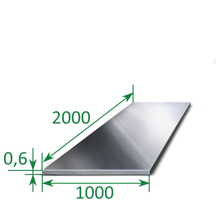 Лист нержавеющий 0,6х1000х2000 Aisi 430