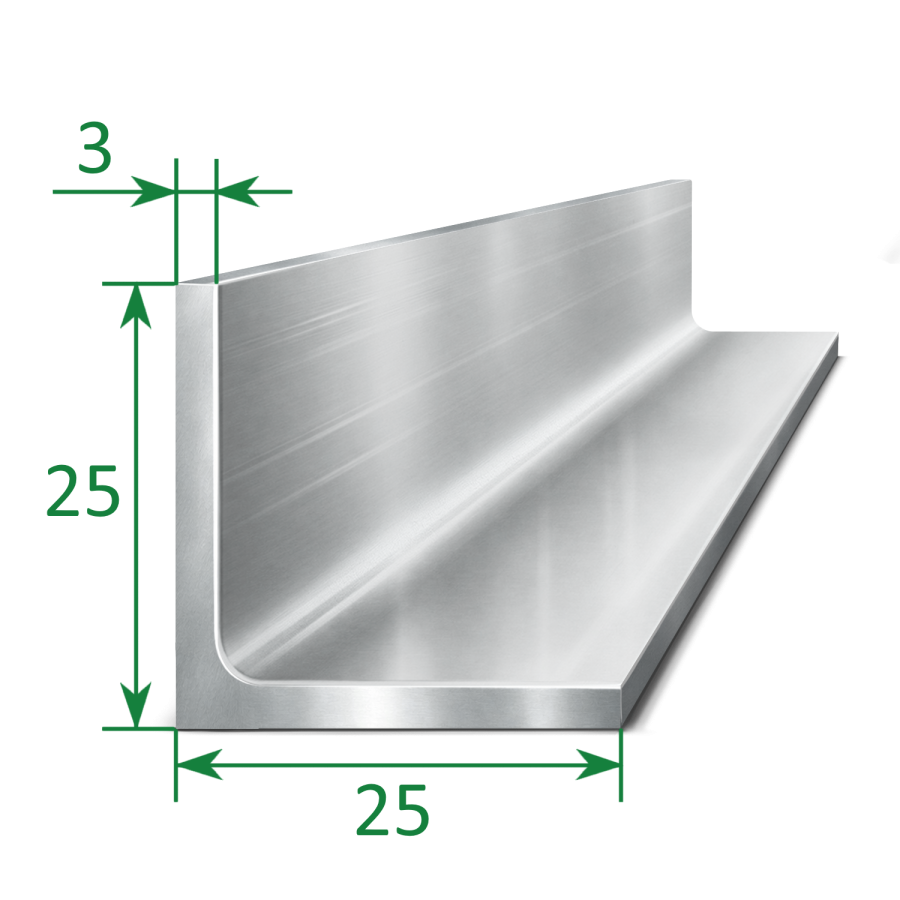 Уголок нержавеющий 25х25х3