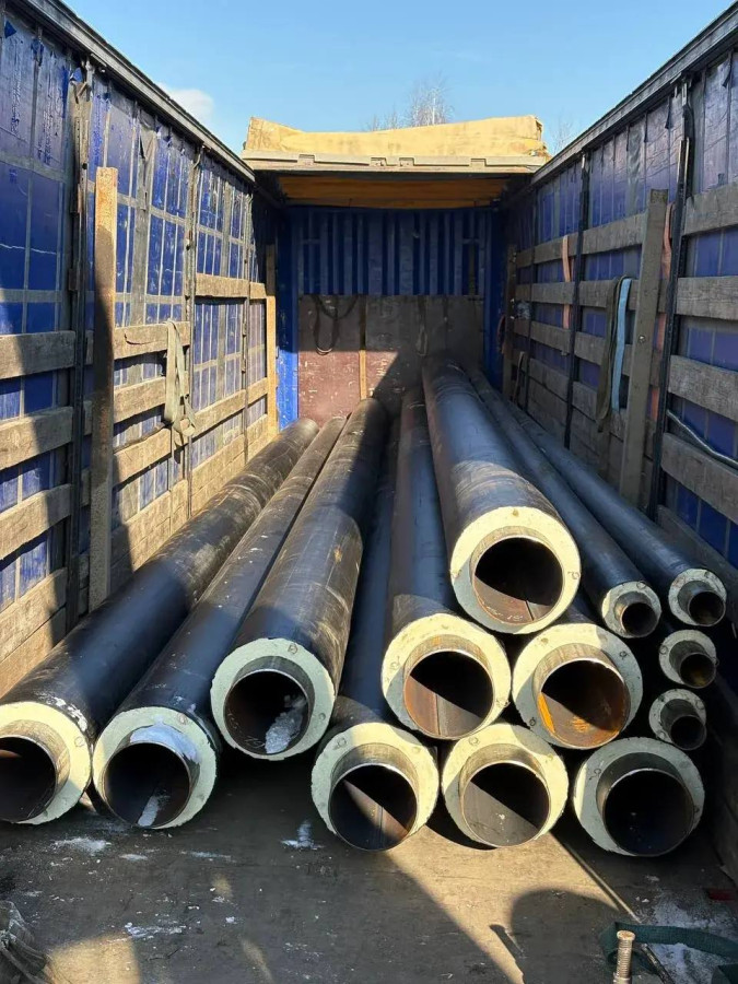 Трубы в ППУ изоляции на отгрузке в Нижнем Новгороде